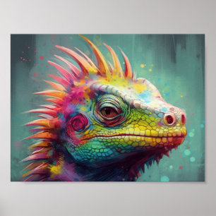 Eine sehr farbenfrohe Lizard Poster