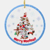 Eine sehr frohe Doggie Weihnachts-Keramik Ornament (Hinten)