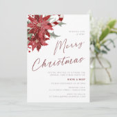 Eine sehr frohe Weihnachts-Party Blume Candy Cain Einladung (Stehend Vorderseite)