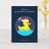Eine sehr frohe Weihnachts-Snowglobe Rubber Duck Karte (Gelbe Blume)