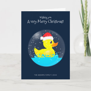 Eine sehr frohe Weihnachts-Snowglobe Rubber Duck Karte