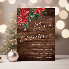 Eine sehr frohe Weihnachtsfeier Rustikale Party Einladung