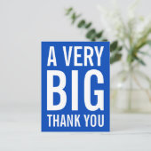 Eine sehr große Dankeschön Blue Card Postkarte (Stehend Vorderseite)