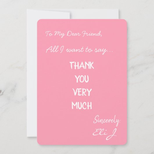 Eine sehr große Dankeskarte von mir (Rückseite)