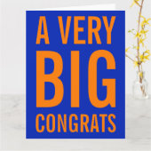 Eine sehr große Glückwunsch Orange und Blue Card Karte (Gelbe Blume)