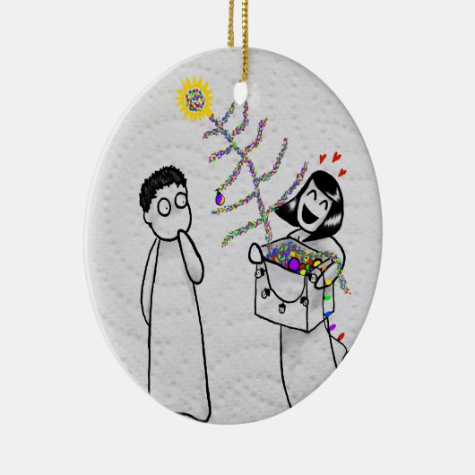 Eine sehr klebrige Weihnachtsverzierung Keramik Ornament (Rechts)