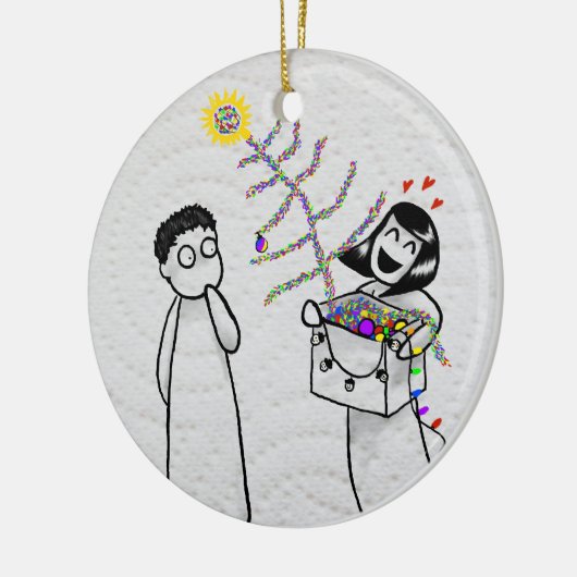 Eine sehr klebrige Weihnachtsverzierung Keramik Ornament (Links)