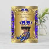 Eine sehr königliche Prince Baby Dusche ethnisch Einladung (Stehend Vorderseite)