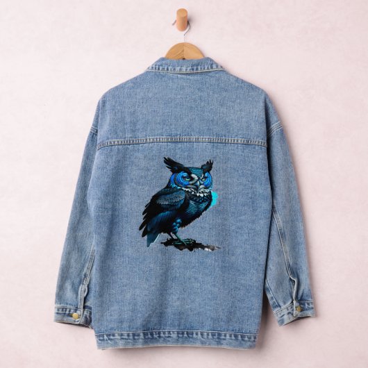 Eine sehr schöne blaue Eule Jeansjacke (Hangar)
