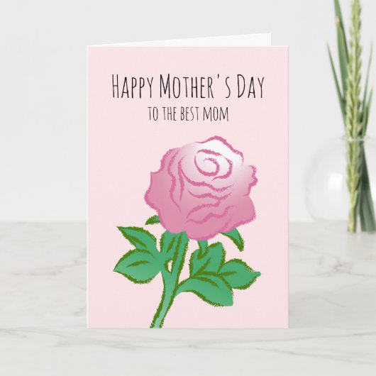 Eine sehr schöne rosa Rose Karte (Vorderseite)