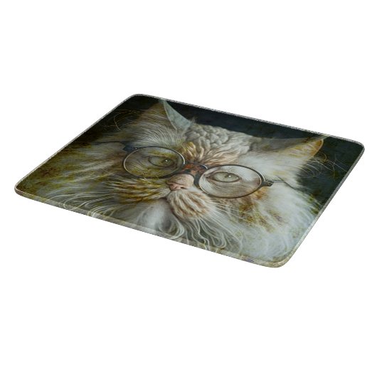 Eine sehr weise Katze. Schneidebrett (Ecke)