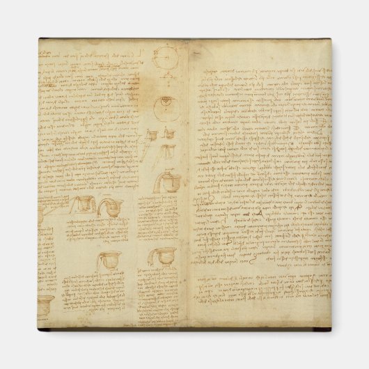 Eine Seite aus dem Codex Leicester, 1508-12 Magnet (Vorne)