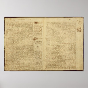 Eine Seite aus dem Codex Leicester, 1508-12 Poster