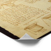 Eine Seite aus dem Codex Leicester, 1508-12 Poster (Ecke)