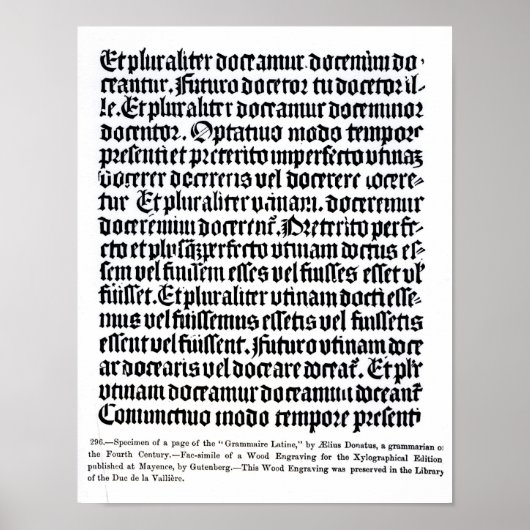 Eine Seite des "Grammaire Latine" Poster (Vorne)