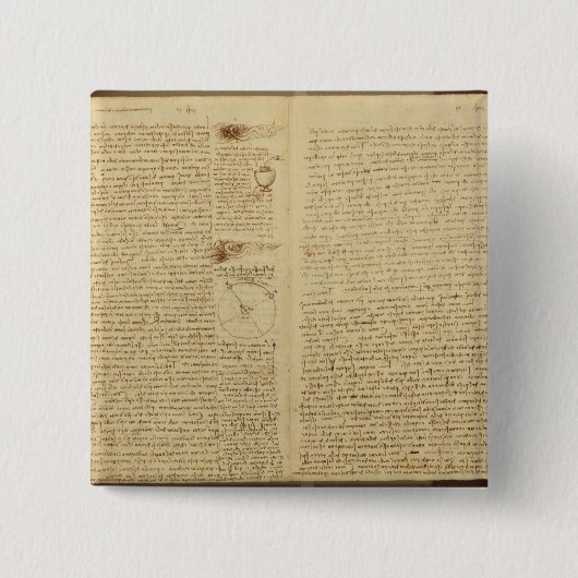 Eine Seite vom Kodex Leicester, 1508-12 Button (Vorderseite)