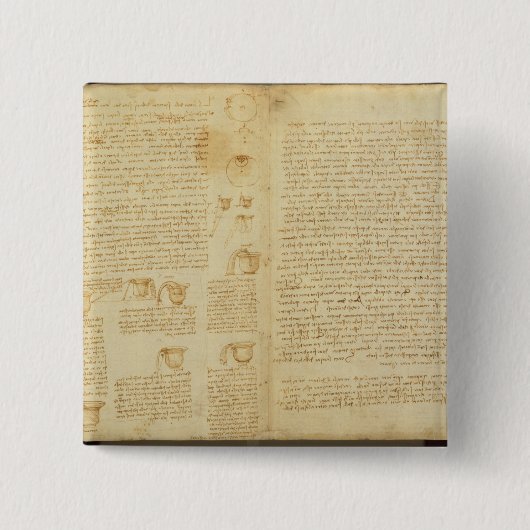 Eine Seite vom Kodex Leicester, 1508-12 Button (Vorderseite)