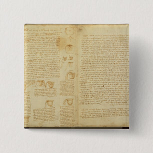Eine Seite vom Kodex Leicester, 1508-12 Button