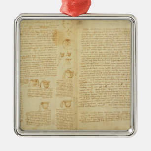 Eine Seite vom Kodex Leicester, 1508-12 Ornament Aus Metall