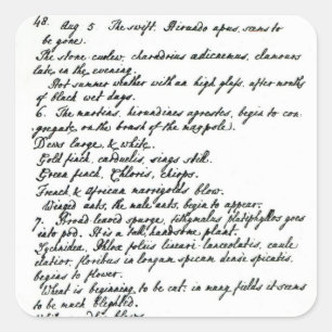 Eine Seite vom Tagebuch von Rev. James Woodforde Quadratischer Aufkleber