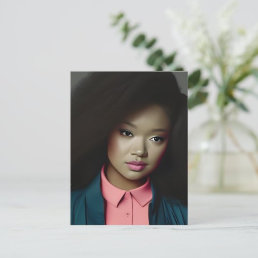 Eine selbstbewusste junge Frau Postkarte (Stehend Vorderseite)