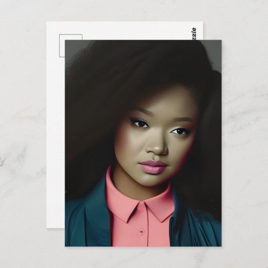 Eine selbstbewusste junge Frau Postkarte (Vorne/Hinten)