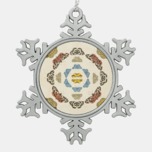 Eine seltene Beschreibung der Schmetterlinge und Schneeflocken Zinn-Ornament