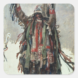 Eine Shamanskizze für Yermak Quadratischer Aufkleber