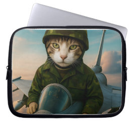 Eine Siam Air Force Cat mit Laptop-Sieb 30 cm Laptopschutzhülle