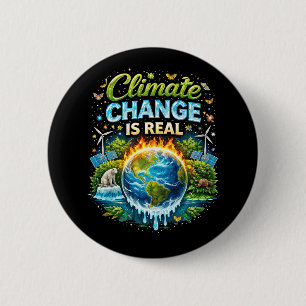 Eine sich erwärmende Welt Button