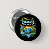 Eine sich erwärmende Welt Button (Vorne & Hinten)