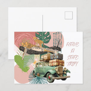 Eine sichere Fahrt Feiertagspostkarte