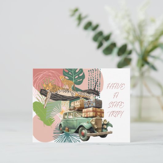 Eine sichere Fahrt Feiertagspostkarte (Stehend Vorderseite)