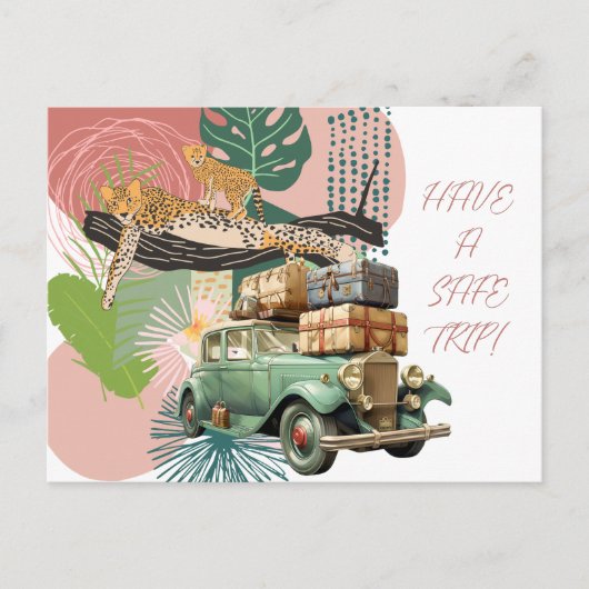 Eine sichere Fahrt Feiertagspostkarte (Vorderseite)