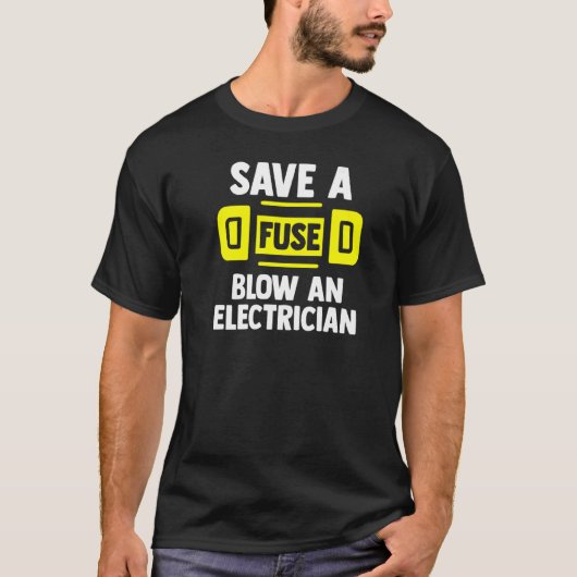 Eine Sicherung retten, die an einen Elektro-Stecke T-Shirt (Vorderseite)