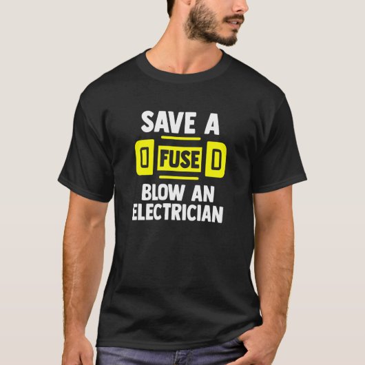 Eine Sicherung retten, die an einen Elektro-Stecke T-Shirt (Vorderseite)