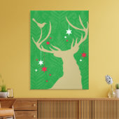 Eine Silhouette eines Hirsches mit Sternen Leinwanddruck (Insitu (Wohnzimmer))