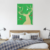 Eine Silhouette eines Hirsches mit Sternen Leinwanddruck (Insitu (Schlafzimmer))