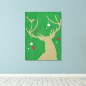 Eine Silhouette eines Hirsches mit Sternen Leinwanddruck (Insitu (Holzboden))