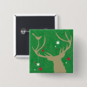 Eine Silhouette eines Rotwilds mit den Sternen, Button (Vorne & Hinten)