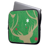 Eine Silhouette eines Rotwilds mit den Sternen, Laptopschutzhülle (Vorderseite Links)