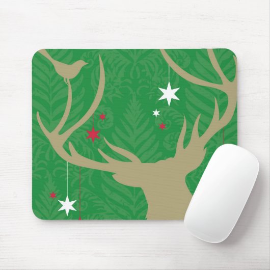 Eine Silhouette eines Rotwilds mit den Sternen, Mousepad (Mit Mouse)