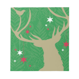 Eine Silhouette eines Rotwilds mit den Sternen, Notizblock