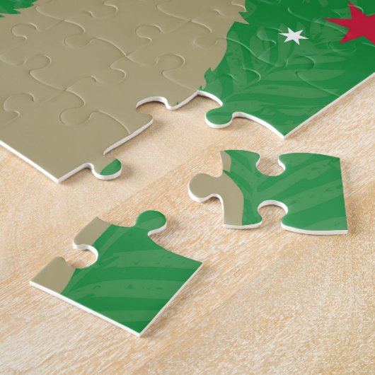 Eine Silhouette eines Rotwilds mit den Sternen, Puzzle (Seite)