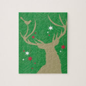 Eine Silhouette eines Rotwilds mit den Sternen, Puzzle (Vertikal)