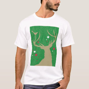 Eine Silhouette eines Rotwilds mit den Sternen, T-Shirt