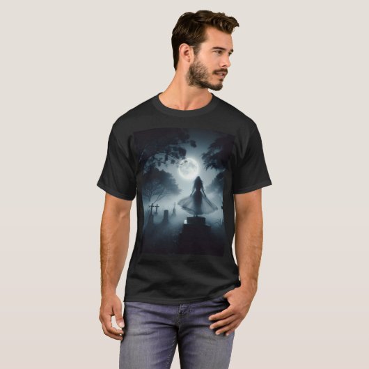 eine Silhouette eines weiblichen Geistes in einem  T-Shirt (Vorne ganz)