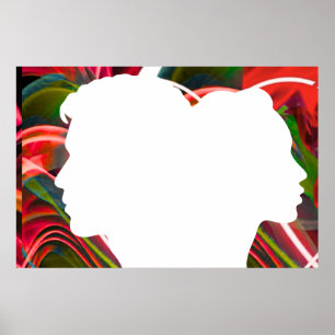 Eine Silhouette von dir und mir auf einem Wandpost Poster