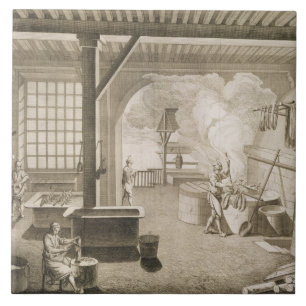 Eine silk Färberwerkstatt, vom 'Encyclopedie DES Fliese