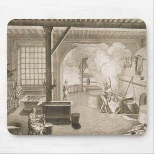 Eine silk Färberwerkstatt, vom 'Encyclopedie DES Mousepad